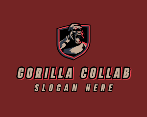 Angry Gorilla Shield logo design