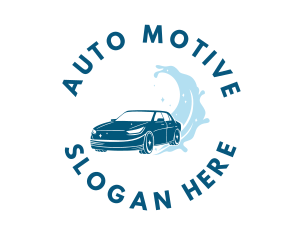 Blue Auto Car Wash logo design