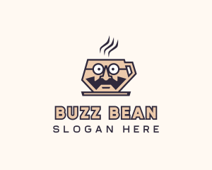 Cartoon Coffee Cup Cafe logo design