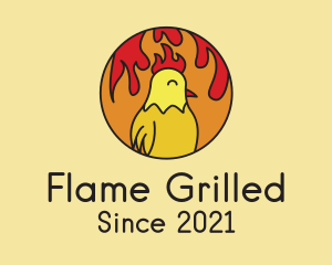 Spicy Chicken Flames logo design