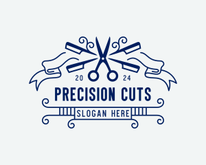 Barbershop Comb Scissors logo design