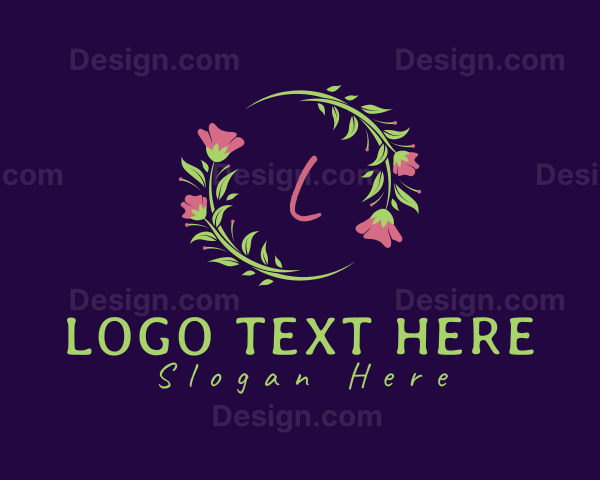 Botanical Flower Wreath Logo