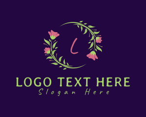 Botanical Flower Wreath logo