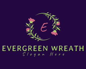 Botanical Flower Wreath logo design