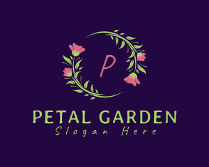 Botanical Flower Wreath logo design