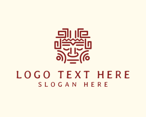 Mayan Tribal Face logo