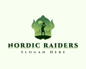 Warrior Viking Soldier logo design