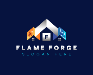 Fire Ice HVAC logo design