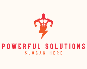 Power Lightning Superhero logo design