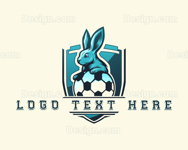 Shield Soccer Rabbit Logo