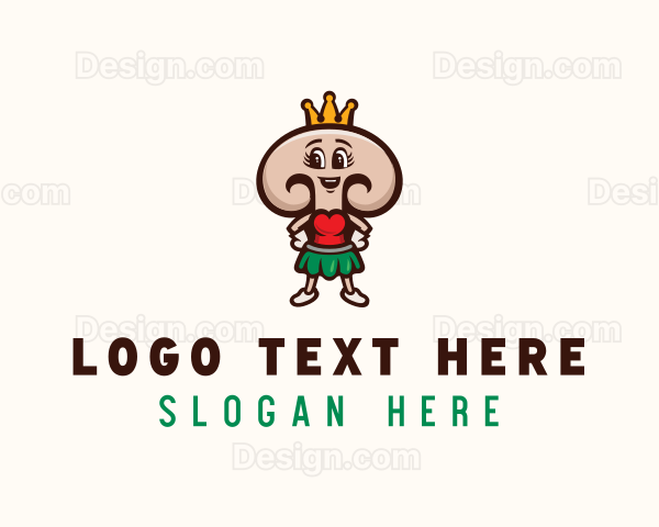 Lady Mushroom Mascot Logo