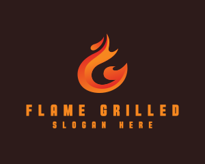 Fire Grill Flame logo design