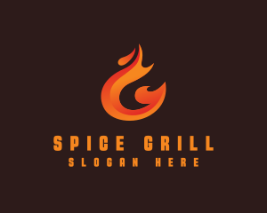 Fire Grill Flame logo design