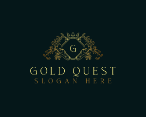 Gold Wreath Crown logo design