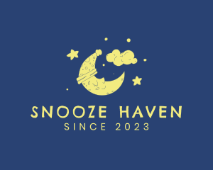 Sleepy Moon Sketch logo design