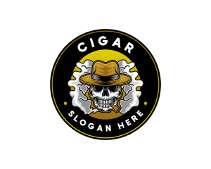 Smoking Skull Cigarette logo design