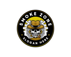 Smoking Skull Cigarette logo design