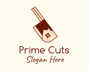 Butcher House Knife logo design