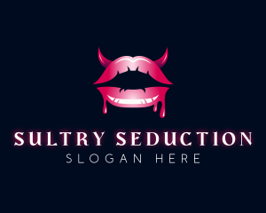 Erotic Devil Lips logo design