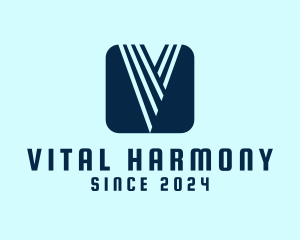 Digital Technology Letter V logo design