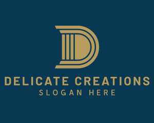 Legal Column Letter D logo design