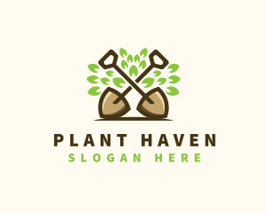 Shovel Plant Garden logo design