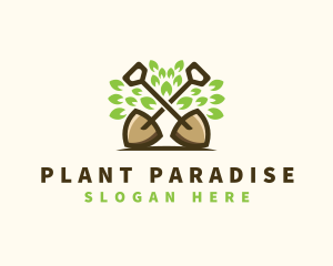 Shovel Plant Garden logo design