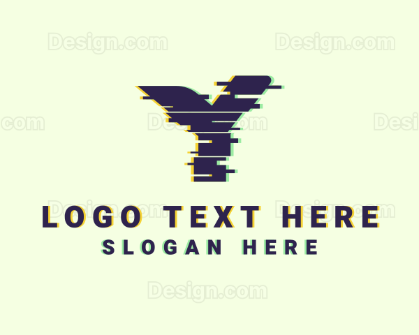 Tech Glitch Letter Y Logo