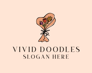 Flower Bouquet Doodle  logo design