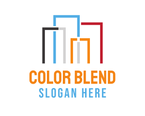 Colorful Building Skyline logo design