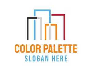 Colorful Building Skyline logo design