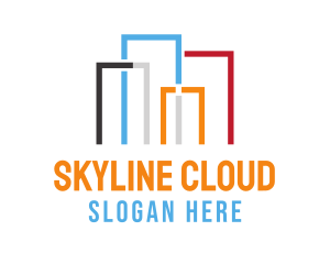 Colorful Building Skyline logo design