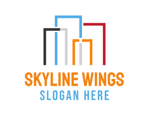 Colorful Building Skyline logo design