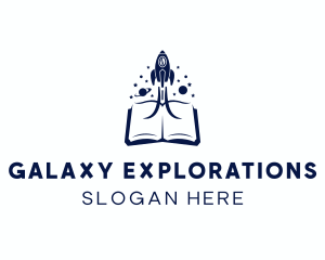 Galaxy Rocket Book logo design