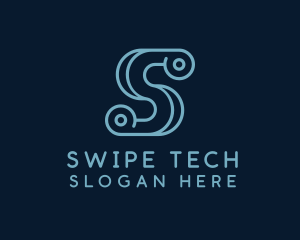 Technology Scroll Letter S logo design