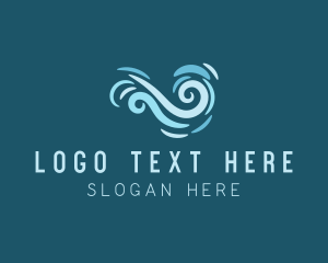 Ocean Swirl Wave logo