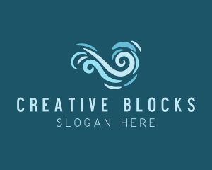 Ocean Swirl Wave logo design