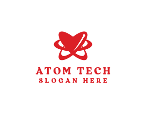 Atom Heart  Biotech logo design