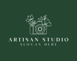 Floral Camera Photography logo design