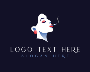 Smoking Woman Cigarette logo