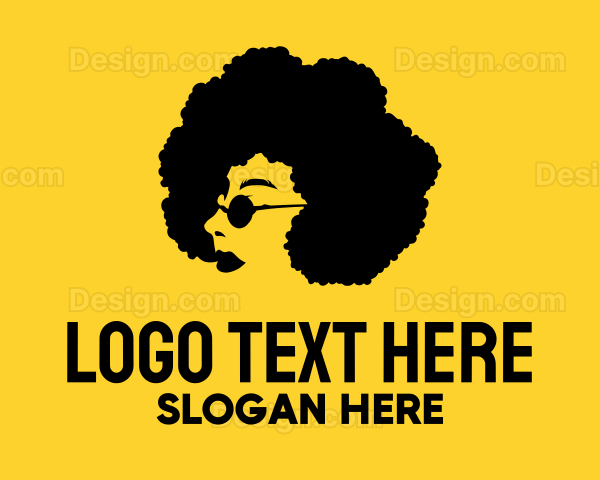 Disco Perm Woman Hairdresser Logo