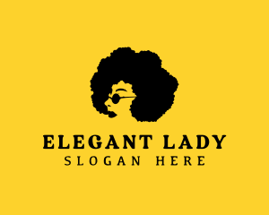 Afro Woman Hairdresser logo design