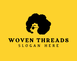 Afro Woman Hairdresser logo design