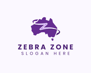 Australian  Loop Map Letter Z logo design