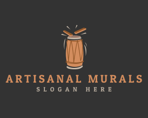 African Tribal Drum logo design