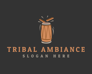 African Tribal Drum logo design