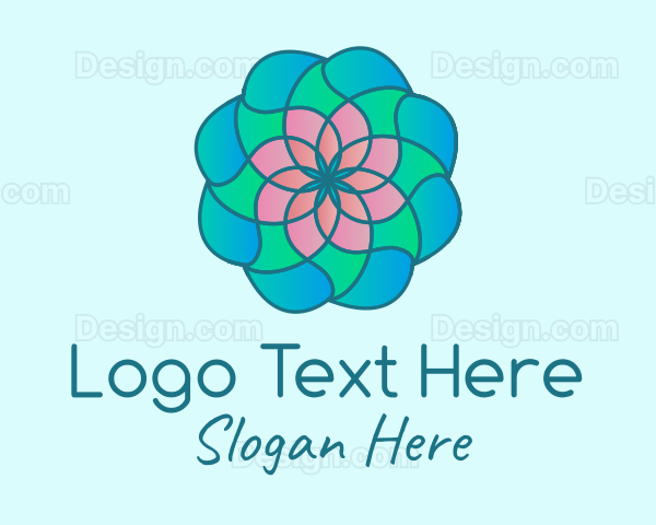 Multicolor Flower Stained Glass Logo