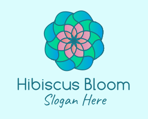 Multicolor Flower Stained Glass logo design