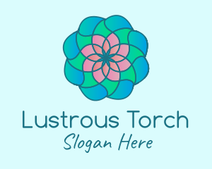 Multicolor Flower Stained Glass logo design