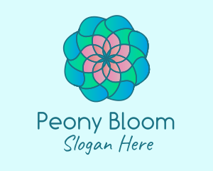 Multicolor Flower Stained Glass logo design